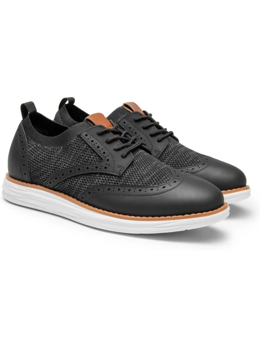 Men's Black Knit Mesh Dress Sneakers Lace Up Casual Walking Oxford Shoes